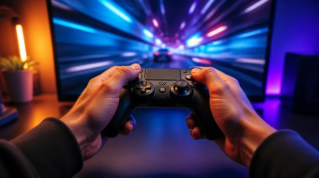 Gamingskärm med hög uppdateringsfrekvens som visar en FPS-räknare under spel